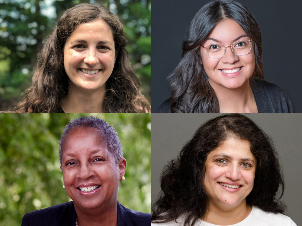 The headshots of GM101 graduates Elizabeth Allaby, Crystal Ayala Goldstein, Monica Thorns and Roshani Desai are grouped into one image