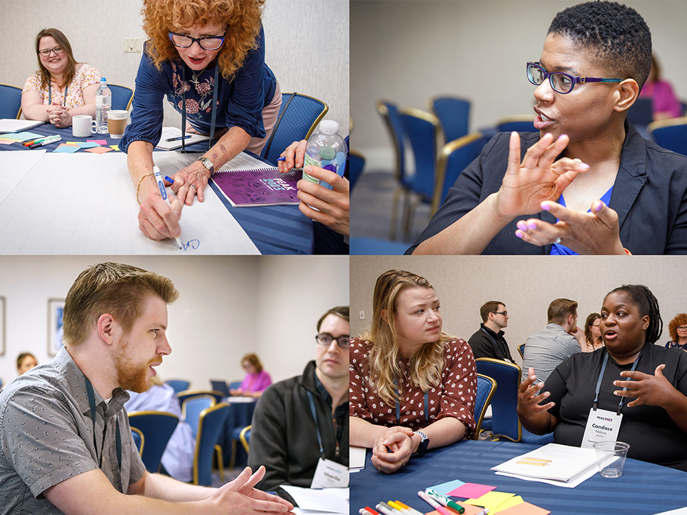 A montage photo of attendees at a PEAK event.