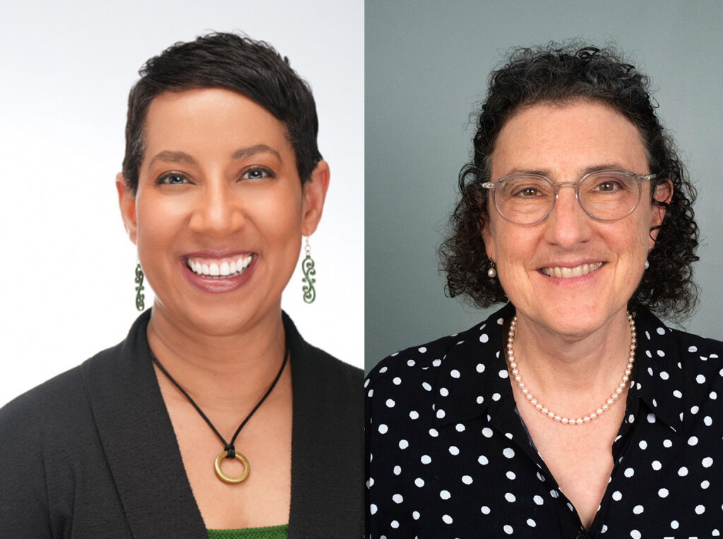 A composite image featuring the headshots of PEAK President and CEO Satonya Fair and former Disability & Philanthropy Forum Executive Director Emily Harris