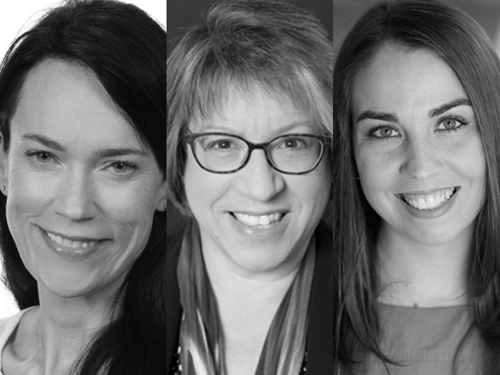 Three headshots in a row, featuring the sessions facilitators: Jill Ames, Lisa Nespeca, and Margaret Buckley.