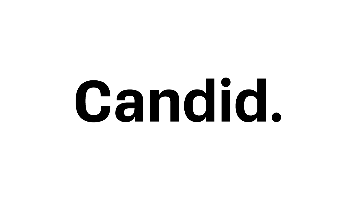 The Candid logo reads, "Candid." in black.
