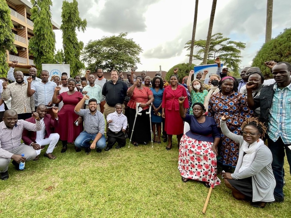 DRF’s Ugandan grantees convene in Kampala in May 2022 for a learning exchange.