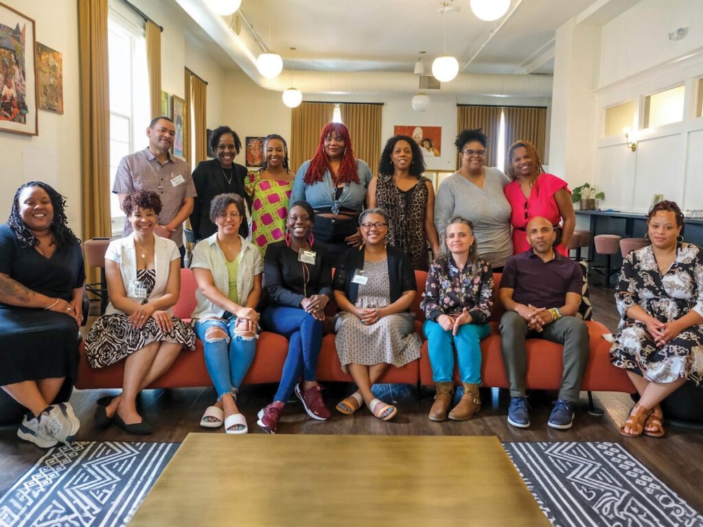 Social Justice Fund grantees and Pittsburgh Foundation staff gather for a group picture after a day of reflection and peer networking.