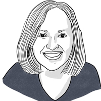 Melanie's illustrated headshot