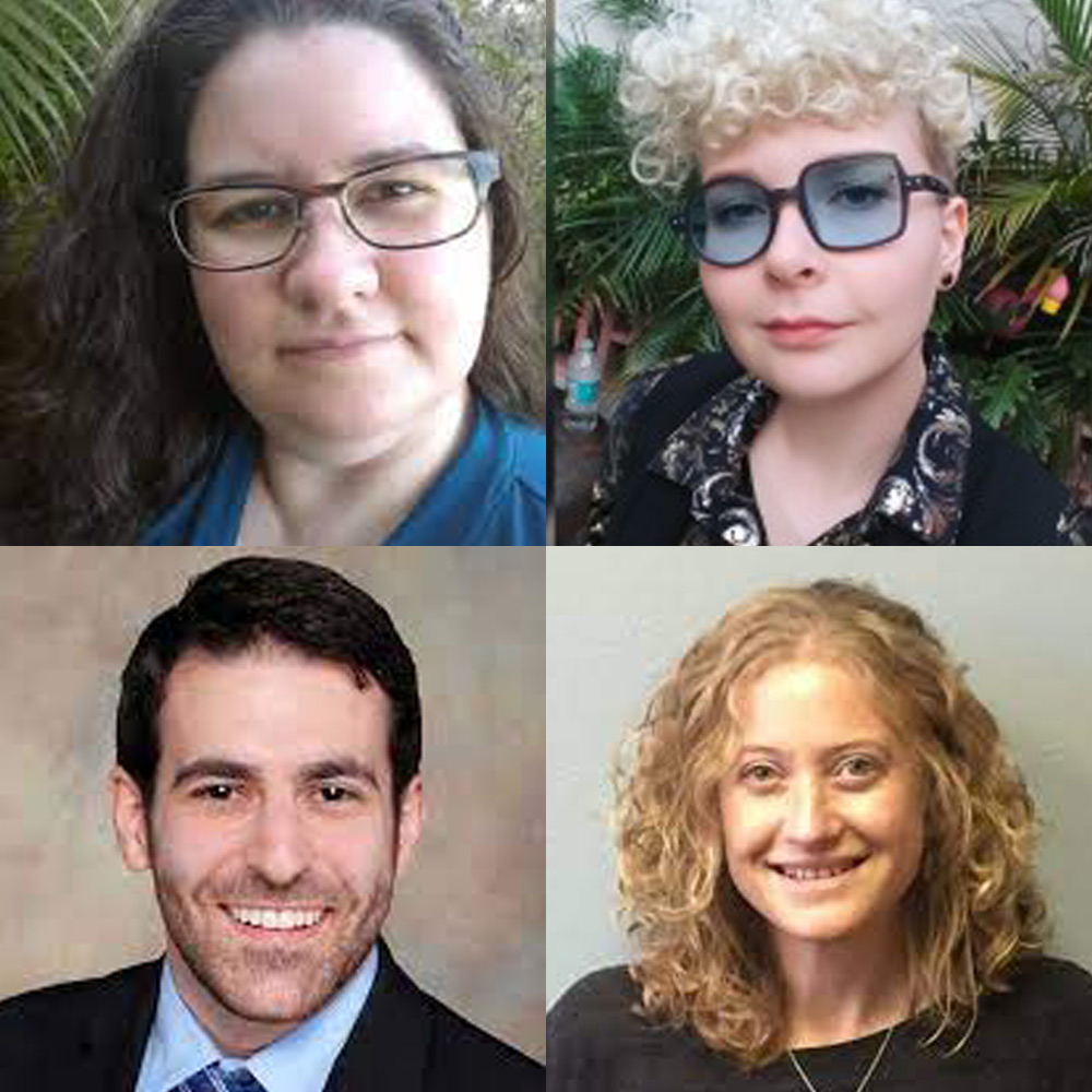 A collection of four headshots, highlighting the speakers of this session.