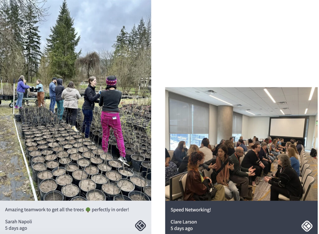 PEAK2024 attendees connect through volunteering and speed networking. 