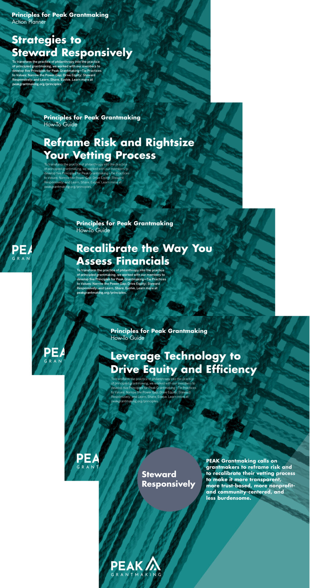 A cascading bundle of covers of all the resources in the Steward Responsively collection