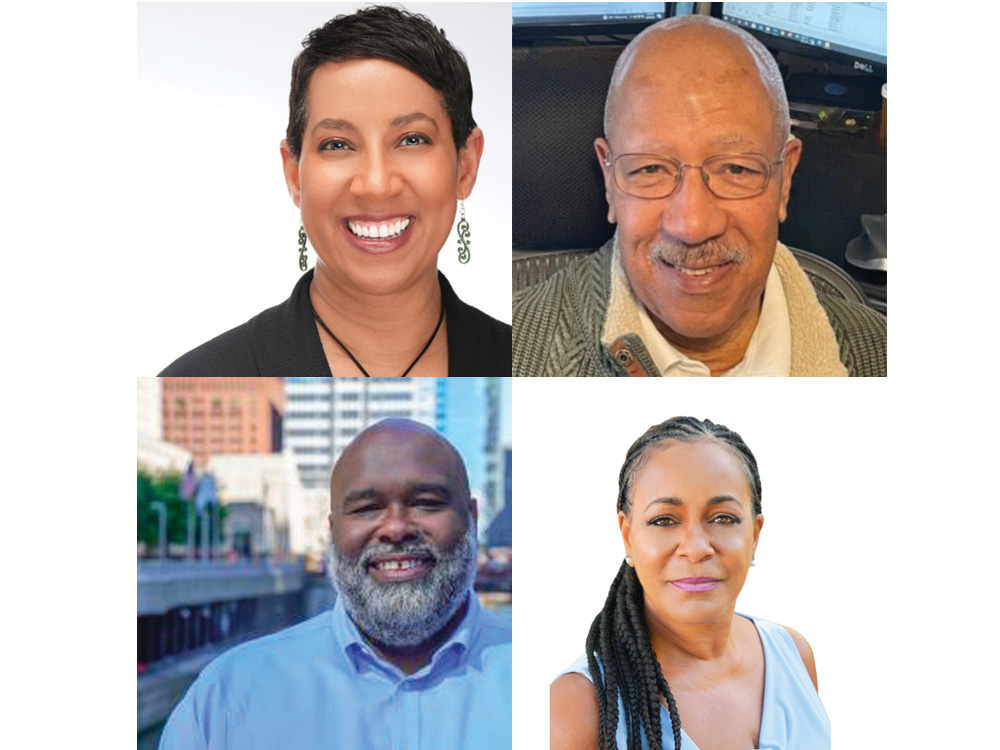 A collage image of Satonya Fair, James Hyman, Christian Friend, and Susan Taylor Batten