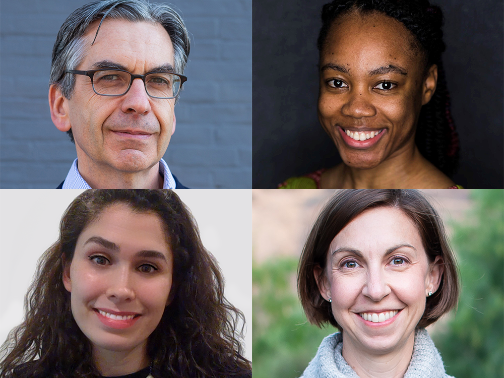 A collage image of Roberto Cremonini, top left, Abigail Osei, top right, Richelle Pittella, bottom left, and Allison Gister, bottom right.